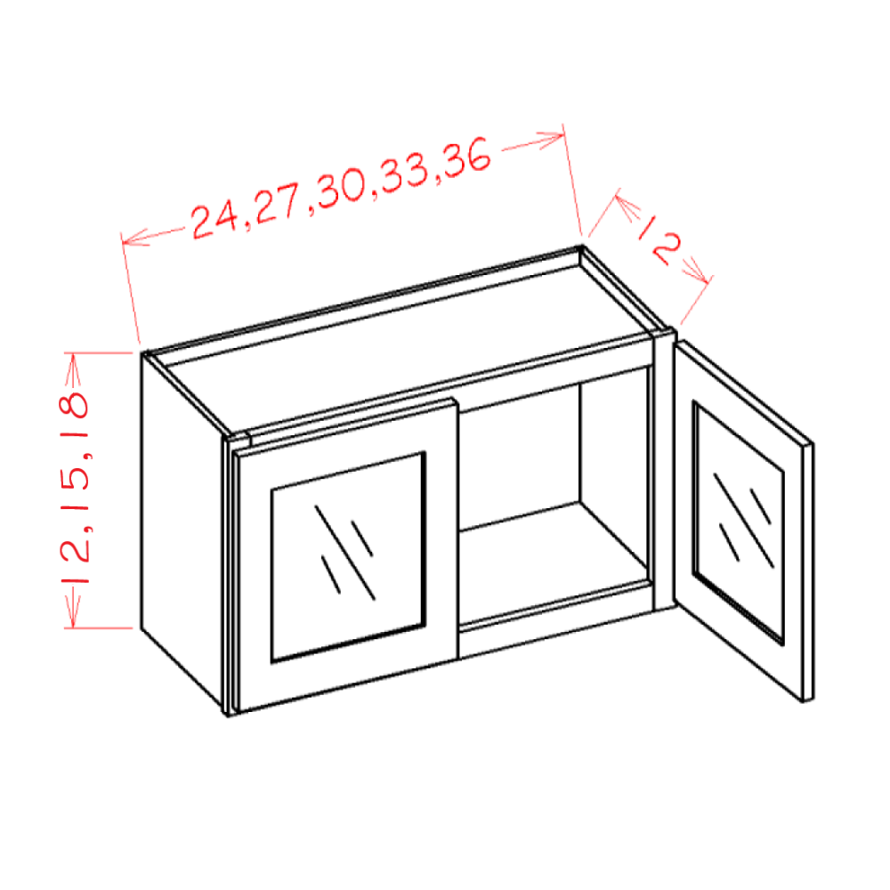 Double Glass Door Wall Stacker Cabinets (OW-W3018GD)