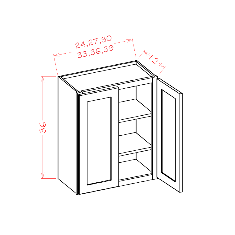 36" High Double Door Wall Cabinets (SW-W2436)