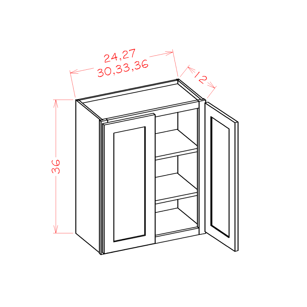 36" High Double Door Wall Cabinets (OM-W2436)
