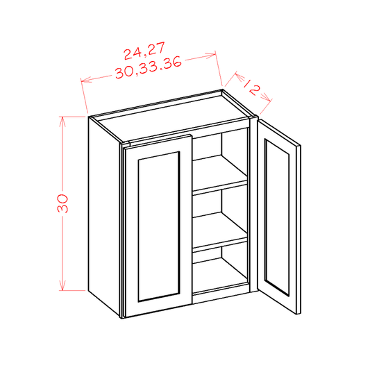 30" High Double Door Wall Cabinets (SH-W3630)