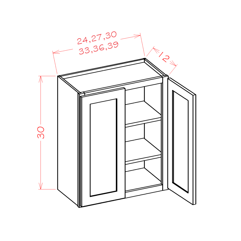 30" High Double Door Wall Cabinets (SW-W3330)