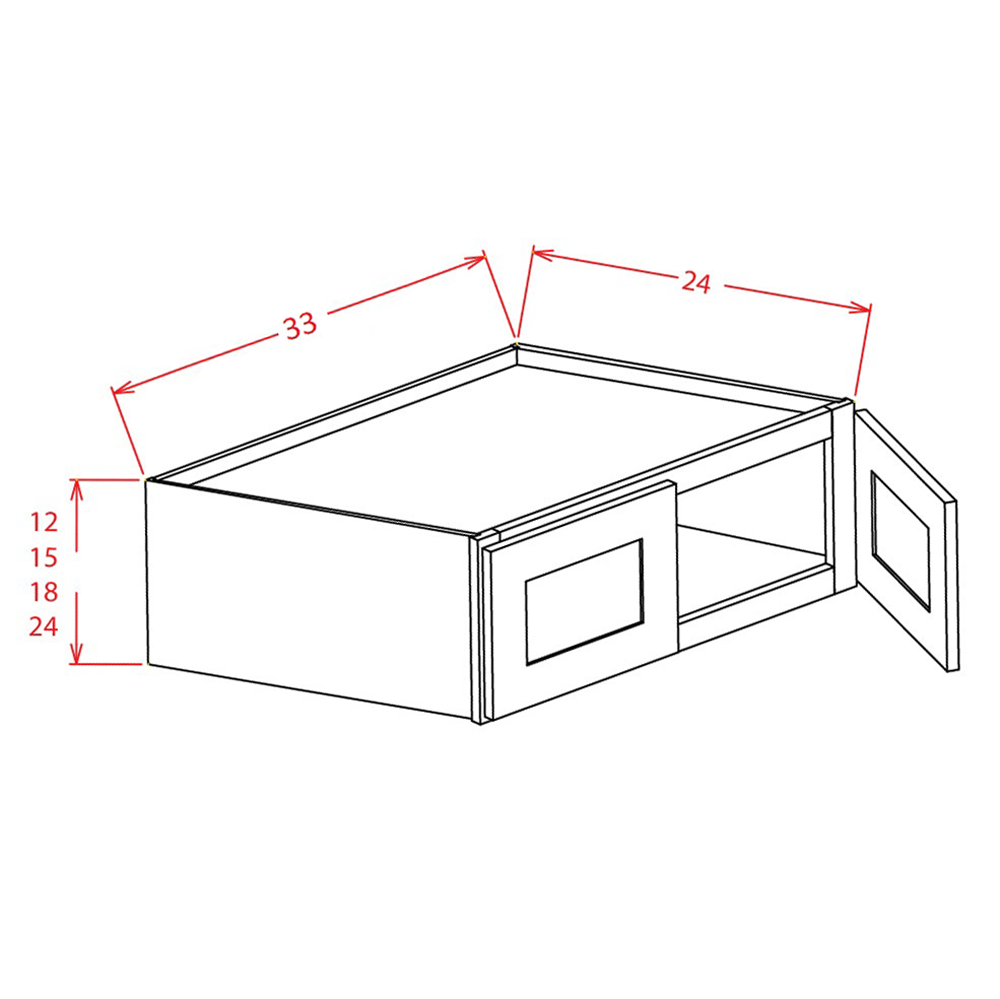 15" High Wall Refrigerator Cabinets (SW-W301524)