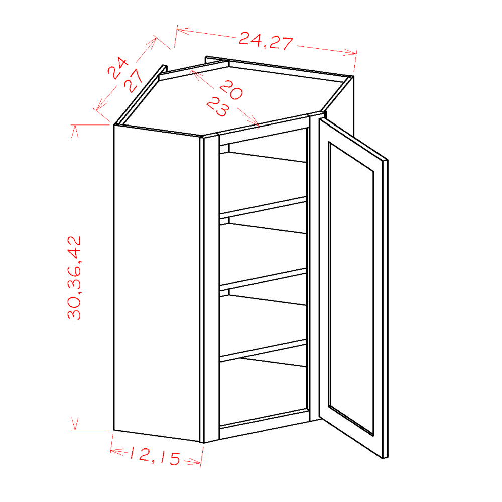 Diagonal Corner Wall Cabinets (SN-DCW2430)