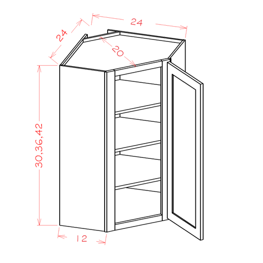 Diagonal Corner Wall Cabinets (HD-DCW2436)