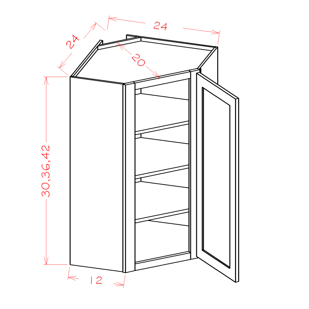 Diagonal Corner Wall Cabinets (SN-DCW2430)