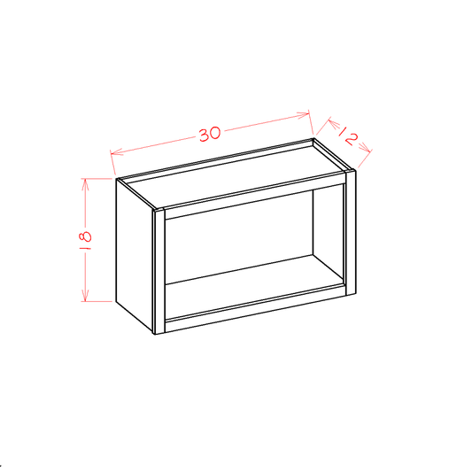 Wall Open Cabinet (Antique White-WOC3018)