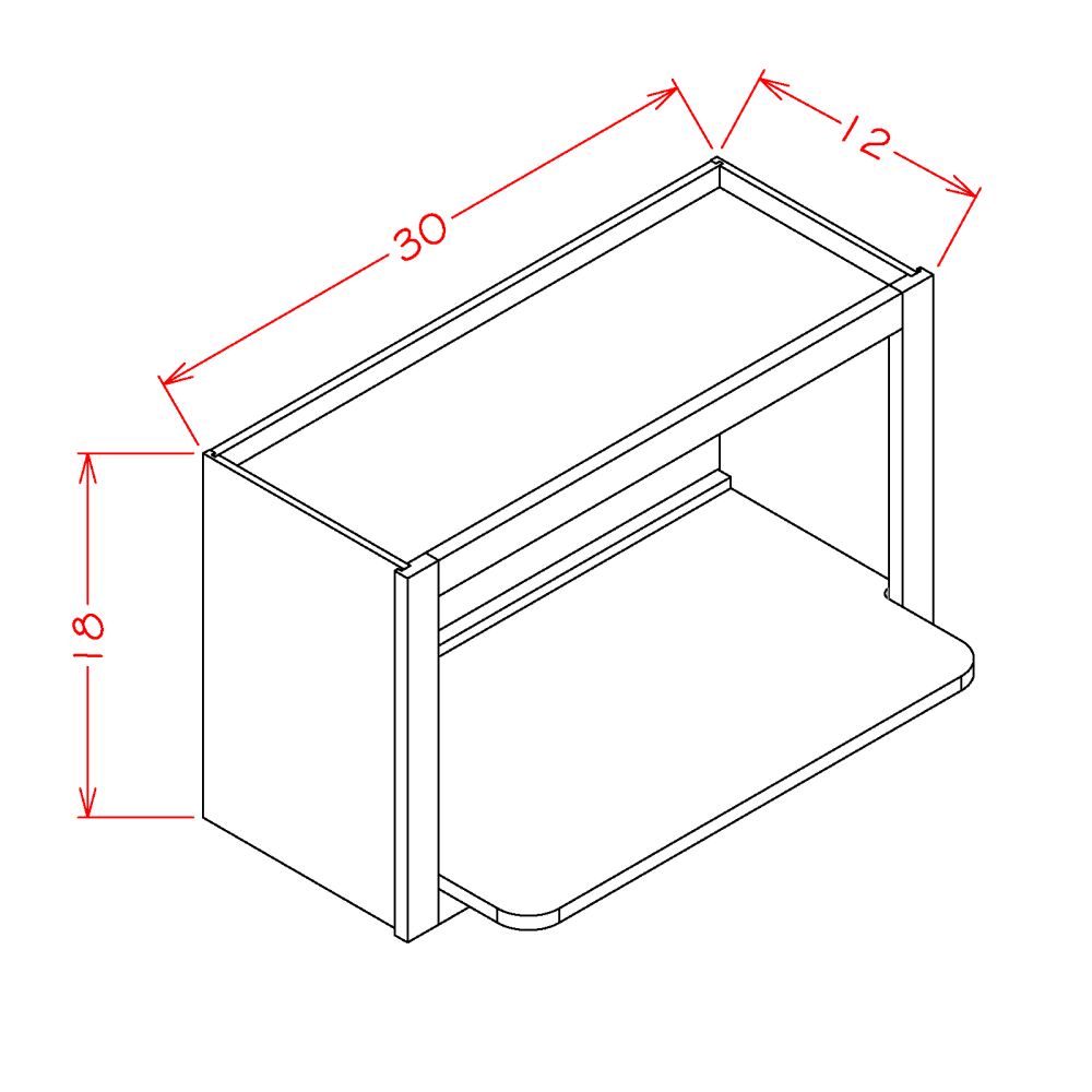 Wall Microwave Cabinet Kit (AntiqueWhite-WMS3018)