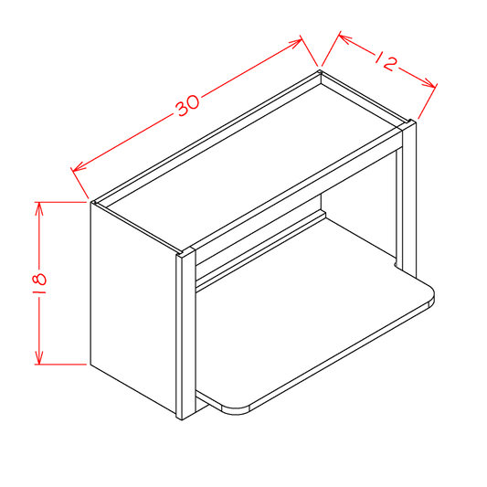 Wall Microwave Cabinet Kit (AntiqueWhite-WMS3018)