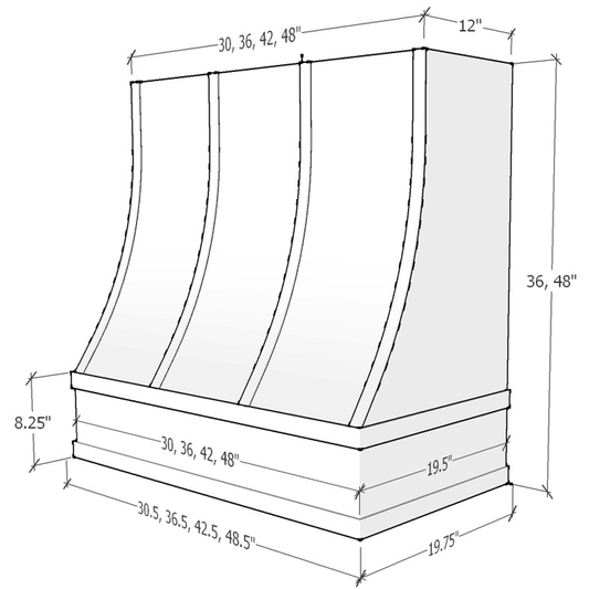 Charlotte - Sloped Flat Moulding Strapped (CHA-2V3036)
