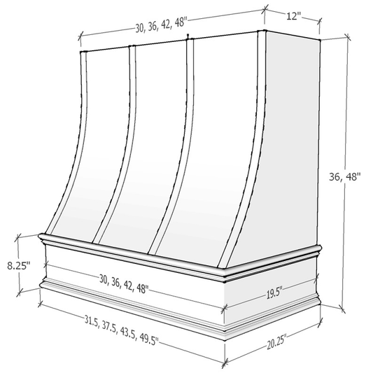 Charlotte - Sloped Classic Moulding Strapped (CHA-3V4848)
