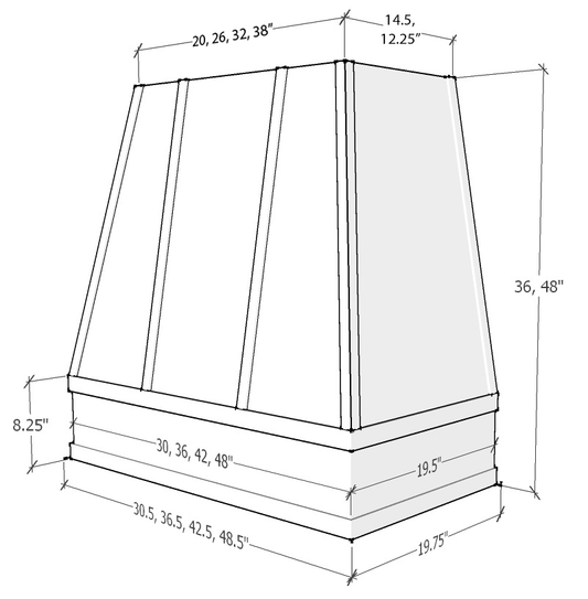 Raleigh - Tapered Strapped Moulding (RAL-2V4248UN)