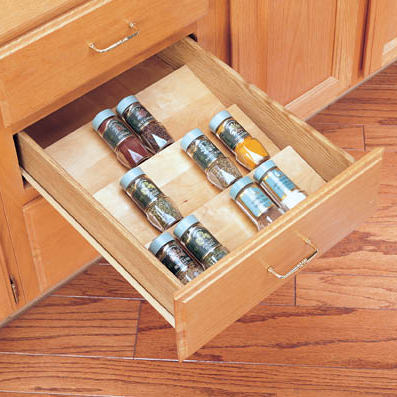 Trimmable Wood Spice Drawer Insert (22" to 3") (4SDI-24)