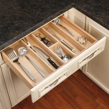 Trimmable Wood Utensil Tray (24" to 12") (4WUT-3SH)