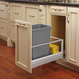 Bottom Mount Aluminum Pullout w/ Single 35 qt Waste Container and Rev-A-Motion Slides (5149-15DM-117)