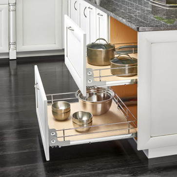 Base Cabinet Solid Shelf Pullout w/ Blum Soft-Close (5330-12BCSC-GR)