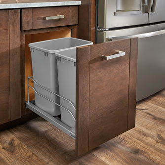 Wire Frame Undermount Double 50 qt Waste Container Pullout w/ Soft-Close (53WC-2150SCDM-217)