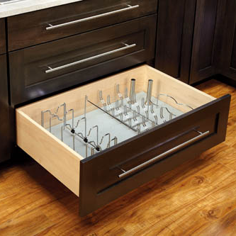 Stainless Steel Pot/Pan Organizer for Peg Board Drawer Insert (5DCD-1-CR)