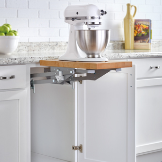 Base Cabinet Pullout Appliance/Mixer Lift Shelf (Fits 18" Full Height Door Base) (ML-MPHDSCCR-18)