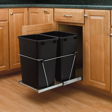 Bottom Mount Wire Pullout w/ Double 35 qt Waste Containers (RV-18KD-18C S)