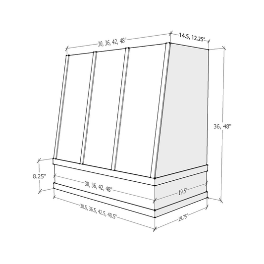 Wilmington - Angled Flat Moulding Strapped (WIL-2V4848)